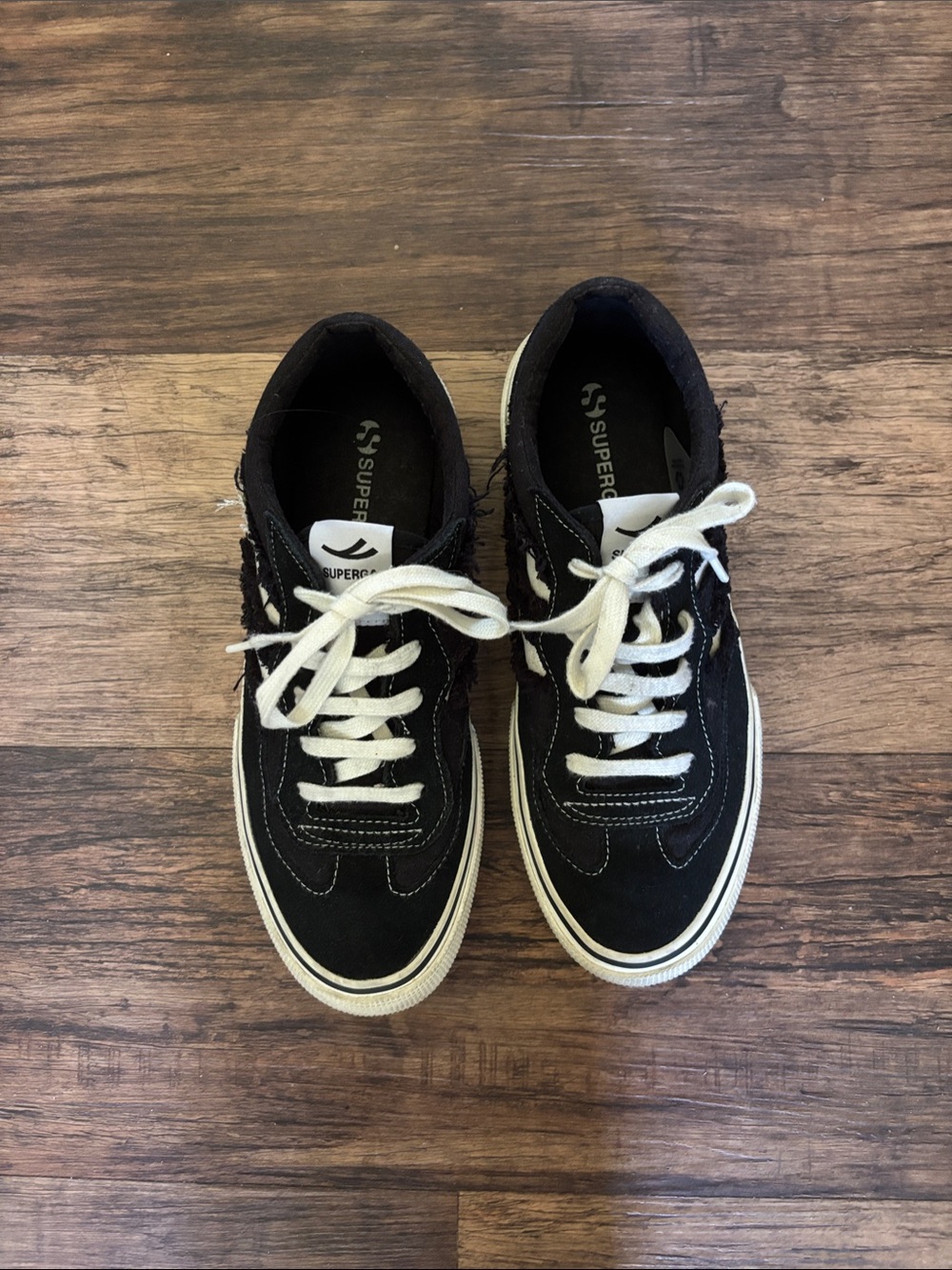 Superga Black and White Canvas Low-Top Sneakers